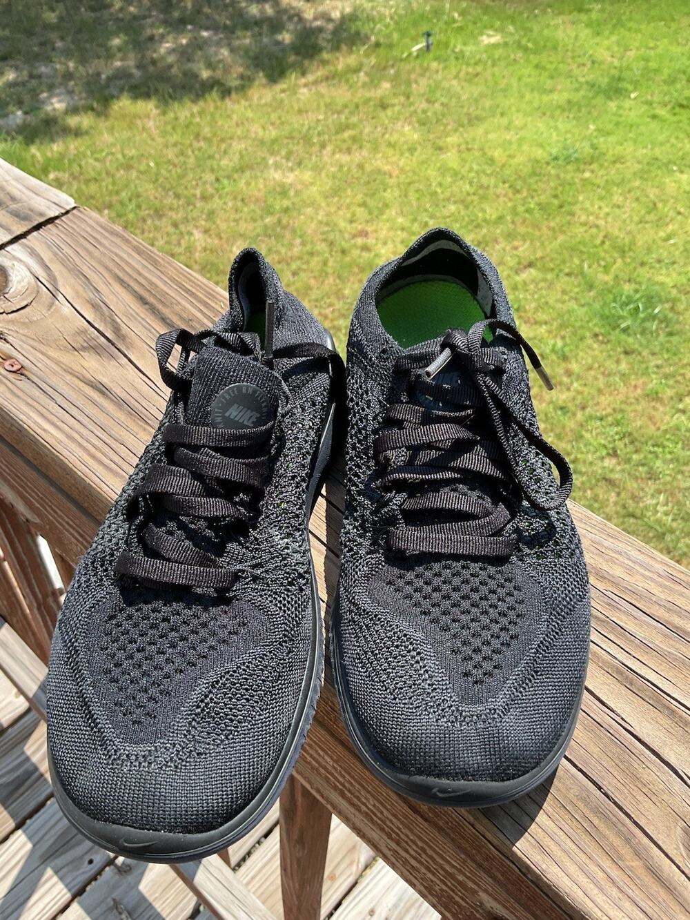 Nike Free RN Flyknit 2018 Triple Black Athletic Sneakers 942838-002 womens 6
